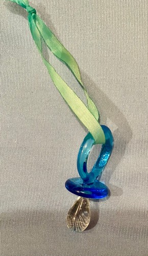 Schnuller aus glas blau - glas,