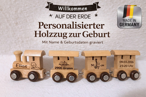 Holzzug mit gravur - holzzug,