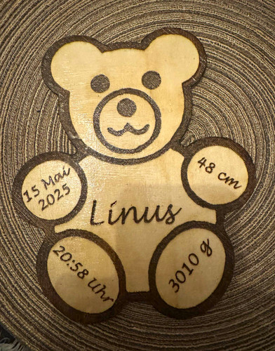 Handgefertigt holz teddybär - handgefertigt, holz-teddybär
