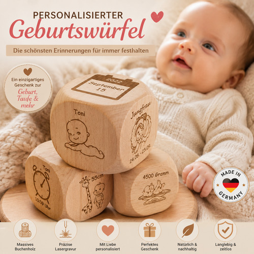 Geburtswürfel personalisiert