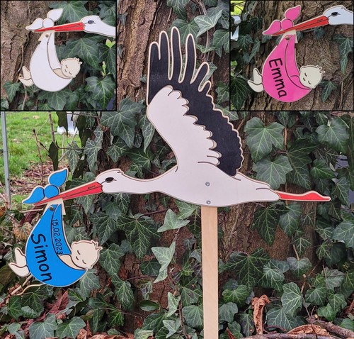 Storch zur geburt geschenk - zur,
