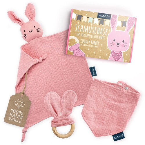 Amari schmusetuch hase rosa - ®,