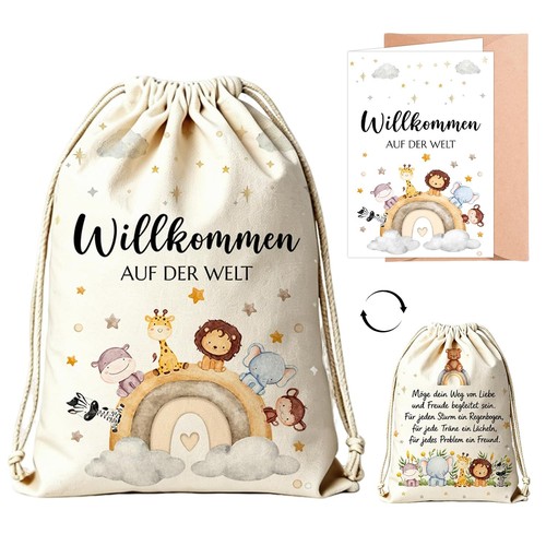 Baby geschenktüte mit karte - baby,